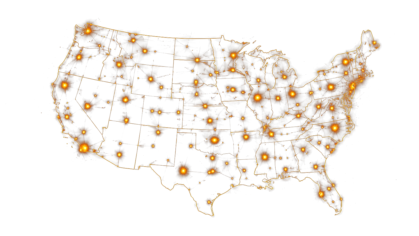 Map of the United States showing markets where we buy houses